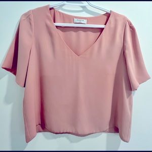 Pink Babaton, 100% polyester, double layered, crop top purchased from Aritzia
